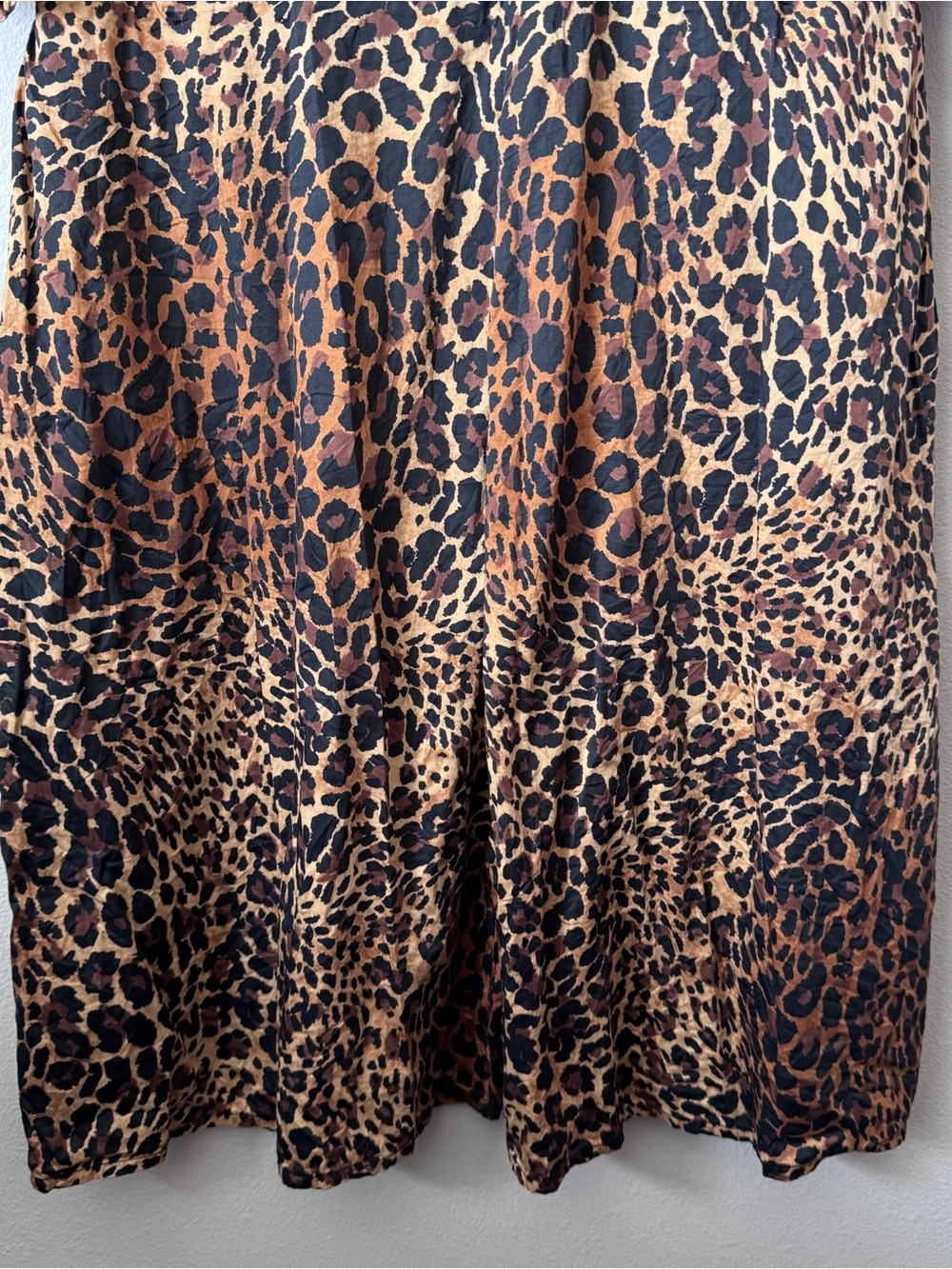 Lafayette 148 Leopard Print Button-Front Midi Dress - Brown & Black - Picture 4 of 10